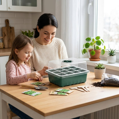 Mini Greenhouse Seed Starter Tray (12 Cells)
